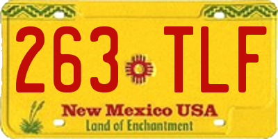 NM license plate 263TLF
