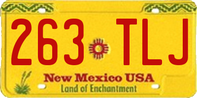 NM license plate 263TLJ
