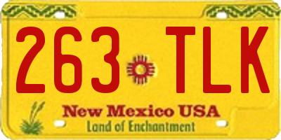 NM license plate 263TLK