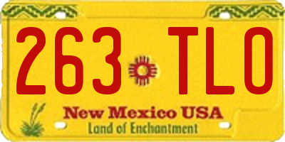 NM license plate 263TLO