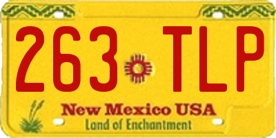 NM license plate 263TLP