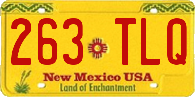 NM license plate 263TLQ