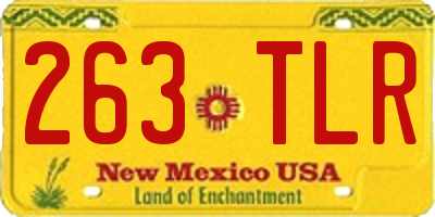 NM license plate 263TLR