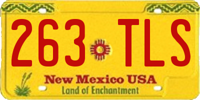 NM license plate 263TLS
