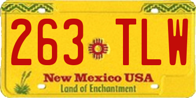 NM license plate 263TLW