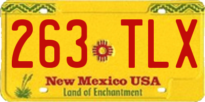 NM license plate 263TLX
