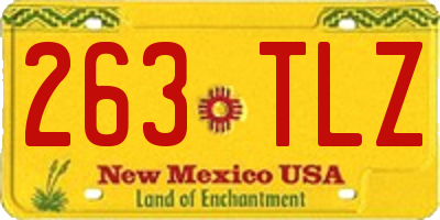 NM license plate 263TLZ