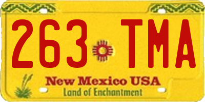 NM license plate 263TMA