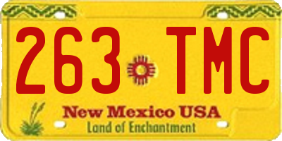 NM license plate 263TMC