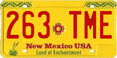 NM license plate 263TME