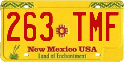 NM license plate 263TMF