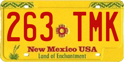 NM license plate 263TMK