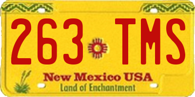 NM license plate 263TMS