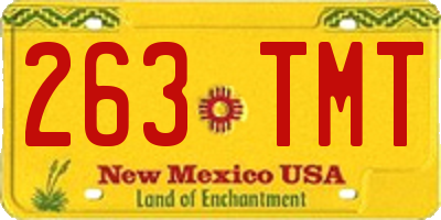 NM license plate 263TMT