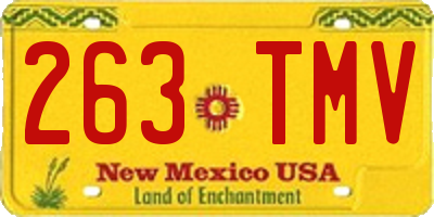 NM license plate 263TMV