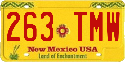 NM license plate 263TMW