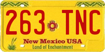 NM license plate 263TNC