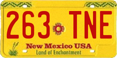 NM license plate 263TNE