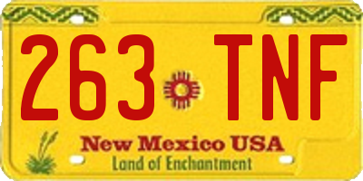 NM license plate 263TNF