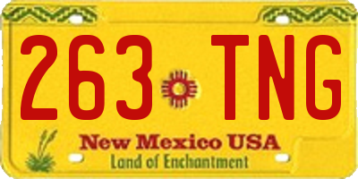 NM license plate 263TNG
