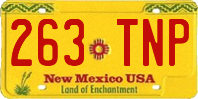 NM license plate 263TNP