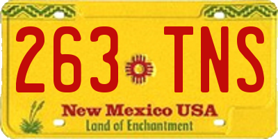 NM license plate 263TNS