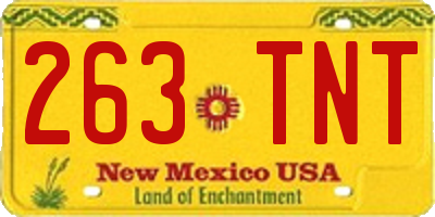 NM license plate 263TNT