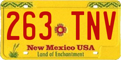 NM license plate 263TNV