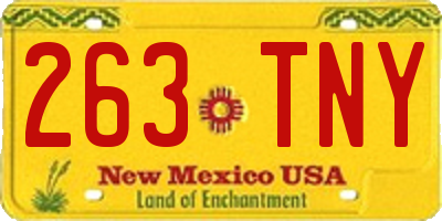 NM license plate 263TNY