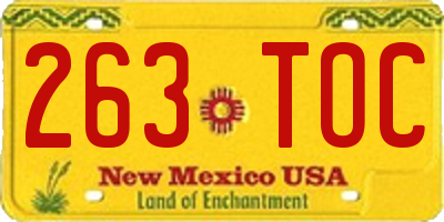NM license plate 263TOC
