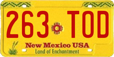 NM license plate 263TOD