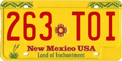 NM license plate 263TOI