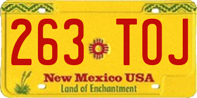 NM license plate 263TOJ