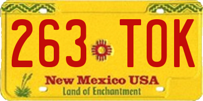 NM license plate 263TOK