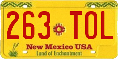 NM license plate 263TOL