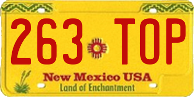 NM license plate 263TOP