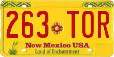NM license plate 263TOR