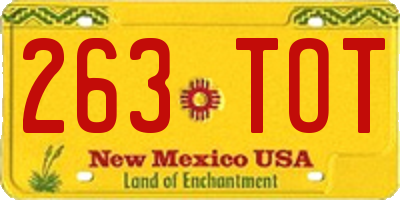 NM license plate 263TOT