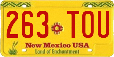 NM license plate 263TOU