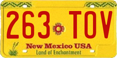 NM license plate 263TOV