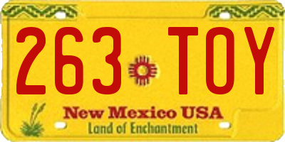 NM license plate 263TOY