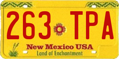 NM license plate 263TPA
