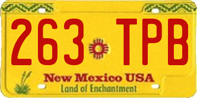NM license plate 263TPB