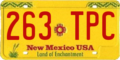NM license plate 263TPC