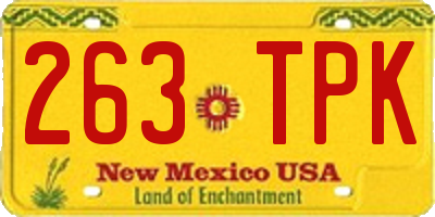 NM license plate 263TPK