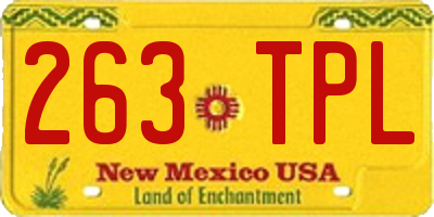 NM license plate 263TPL