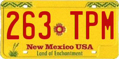 NM license plate 263TPM