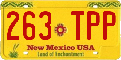 NM license plate 263TPP