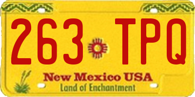 NM license plate 263TPQ
