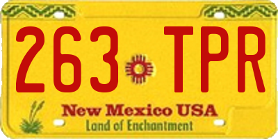 NM license plate 263TPR